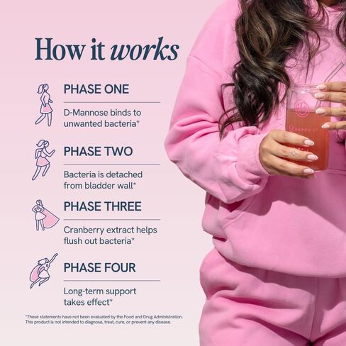 Happy V D-Mannose + Cranberry Stick Packs | Dr Formulated Urinary Tract Support Supplement | D Mannose Supplements for Women - Bladder Support - Promotes Urinary Comfort - 15 Stick Packs in Saudi Arabia