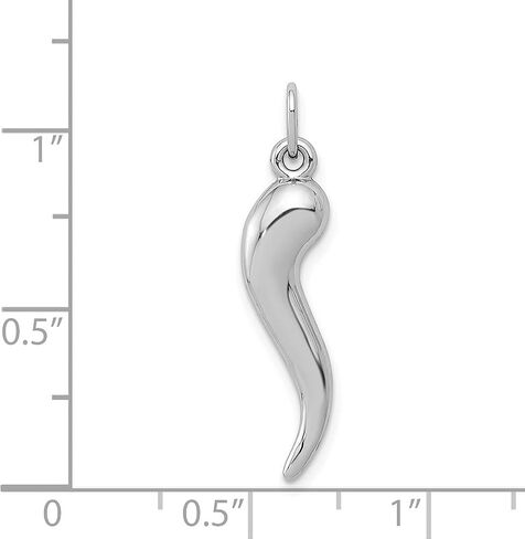14k White Gold Italian Horn Charm in Saudi Arabia