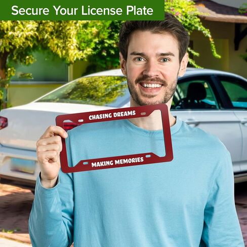 Custom License Plate Frames, Personalized Text License Plate Holders Metal for Front Car Colors Tag, 6.5 x 12.5 Inch, Weather Resistant, Made in USA My Sign Center in Kuwait