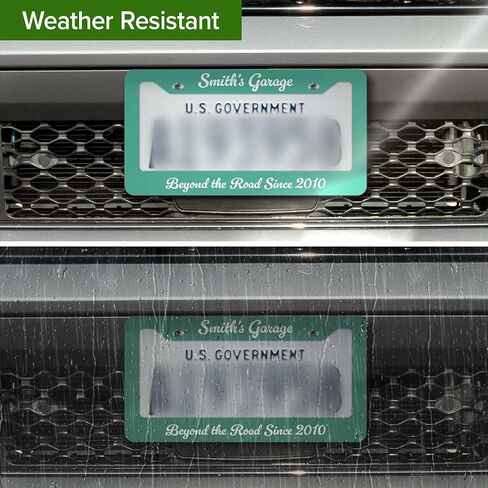 Custom License Plate Frames, Personalized Text License Plate Holders Metal for Front Car Colors Tag, 6.5 x 12.5 Inch, Weather Resistant, Made in USA My Sign Center in Kuwait