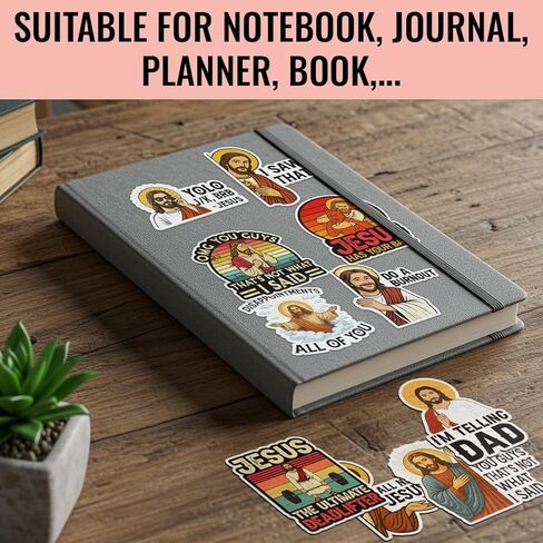 TODOLIA (10Pcs-3in) Funny Jesus Meme Sticker Pack, Christian Humor Sticker, Catholic Christian Gift, Church Bible Verse Religious Decoration for Laptop Tablet Water Bottle Helmet Car Truck Vehicle in Saudi Arabia