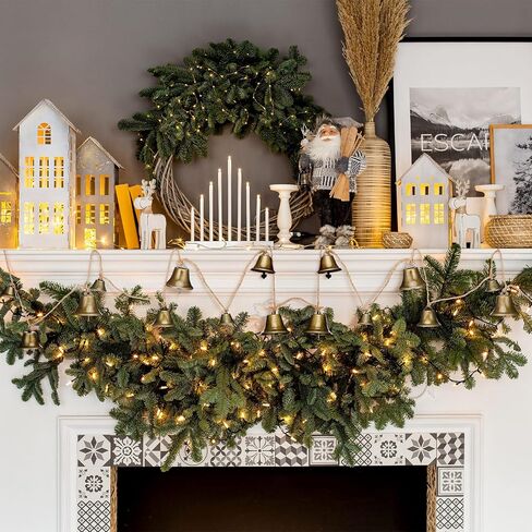 Zonon 5.91 ft Christmas Bronze Jingle Bells Hanging String Vintage Jingle Bell Decorative Craft Bell Garland on String Metal Gold Bells for Wall Ornaments Home Office Door Decorations in Saudi Arabia