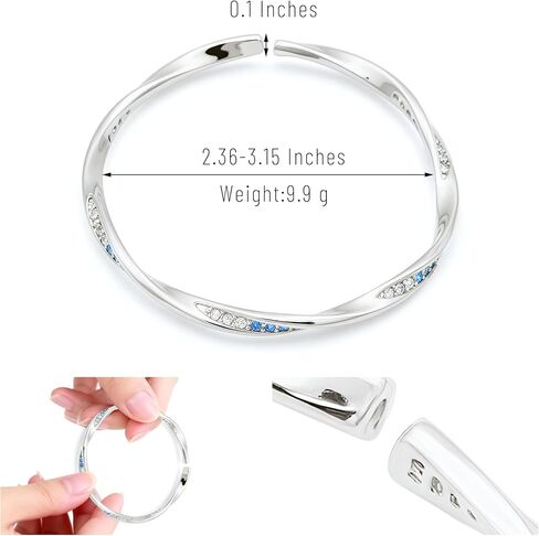 Cute Copper Cuff Bracelets for Women, Women's Silver Cuff Bangle Bracelets with Diamon, Adjustable Jewelry Gift for Mom Wife Daughter in Saudi Arabia