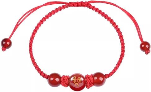 2024 الصينية فنغ شوي سوار الحماية، قابل للتعديل زودياك التنين الأحمر سلسلة سوار، الصينية حسن الحظ سحر فنغ شوي سوار، حبل أحمر حبلا سوار المجوهرات الهدايا للنساء الرجال in Kuwait