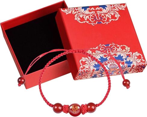 2024 الصينية فنغ شوي سوار الحماية، قابل للتعديل زودياك التنين الأحمر سلسلة سوار، الصينية حسن الحظ سحر فنغ شوي سوار، حبل أحمر حبلا سوار المجوهرات الهدايا للنساء الرجال in Kuwait