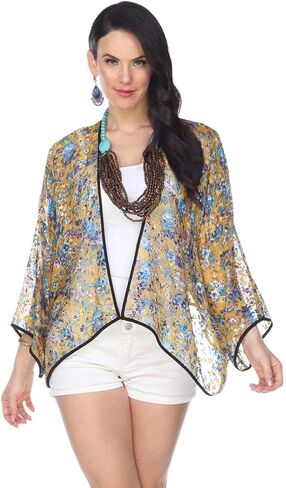Aris A Women 100% Silk Burnout Satin Vintage Floral Print Cropped Jacket Yellow in Saudi Arabia