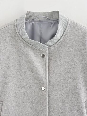 Women's Tweed Jacket O-Neck Single-Breasted Soft Loose Casual Street Solid Color Jacket in Saudi Arabia