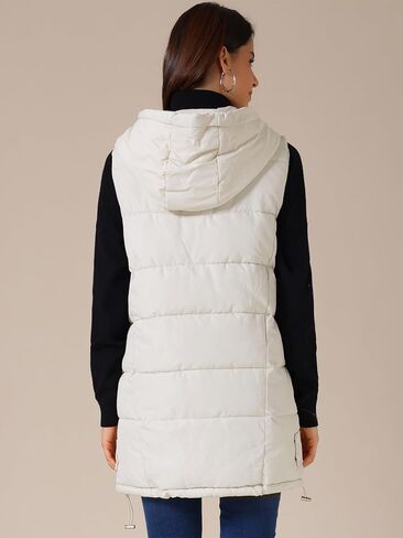 Allegra K Women's Winter Thicken Puffer Vest Hooded Sleeveless Parka Down Jackets with Pockets in Saudi Arabia