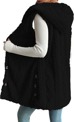 Womens Fleece Vest 2025 Solid Warm Button Sherpa Vests Long Lightweight Casual Comfy Sleeveless Fuzzy Jackets in Saudi Arabia