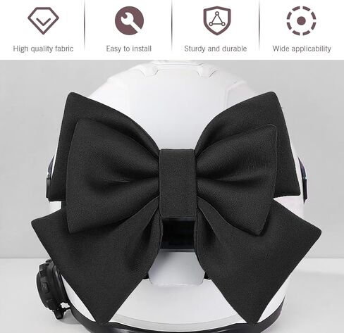 1 PC Motorcycle Helmet Self Adhesive Bow Decoration, 7.87" x 10.24" Oversized Bow Ties Accessory, Universal Cute Helmet Bow Decoration for Motorcycle Electric Vehicle and More (Black) in Saudi Arabia