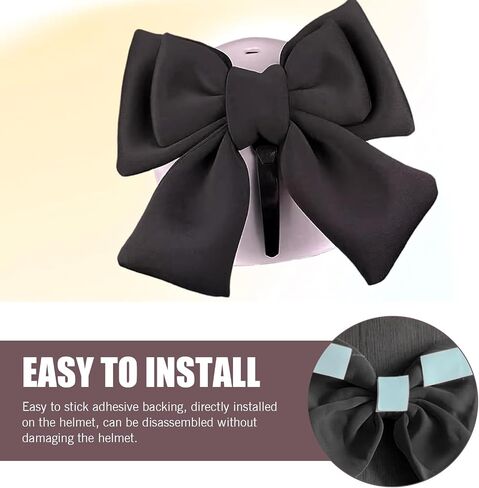 1 PC Motorcycle Helmet Self Adhesive Bow Decoration, 7.87" x 10.24" Oversized Bow Ties Accessory, Universal Cute Helmet Bow Decoration for Motorcycle Electric Vehicle and More (Black) in Saudi Arabia