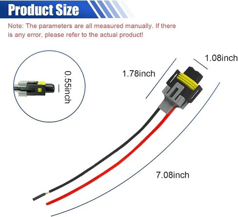 H8/ H9/ H11 Fog Light Harness Connector, Waterproof Pigtail Adapter Plug Car Fog Light Wiring Harness Kit Replacement for Headlight High Low Beam Bulb (2PCS) in Saudi Arabia