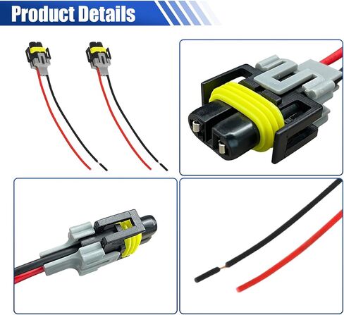 H8/ H9/ H11 Fog Light Harness Connector, Waterproof Pigtail Adapter Plug Car Fog Light Wiring Harness Kit Replacement for Headlight High Low Beam Bulb (2PCS) in Saudi Arabia