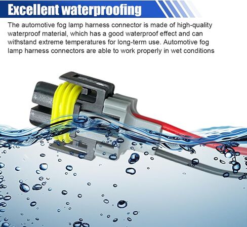 H8/ H9/ H11 Fog Light Harness Connector, Waterproof Pigtail Adapter Plug Car Fog Light Wiring Harness Kit Replacement for Headlight High Low Beam Bulb (2PCS) in Saudi Arabia