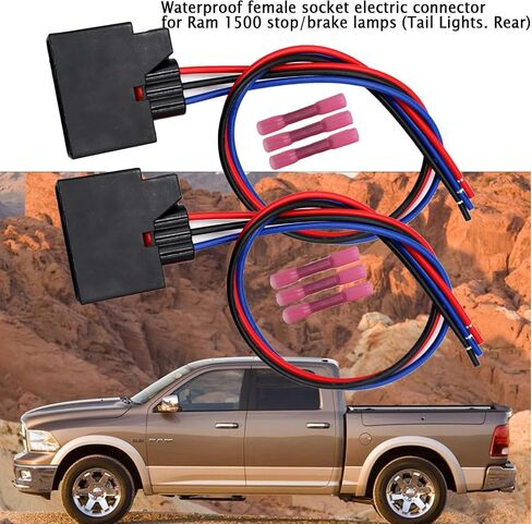 3 Pin Stop Brake Rear Light Connector Compatible with Dodge Ram 1500 2011-2018 3.0L/3.6L/3.7L/4.7L/5.7L Pigtail Wire Harness 55277414AC, 55277414AD, 55277414AE, 55277414AF in Saudi Arabia