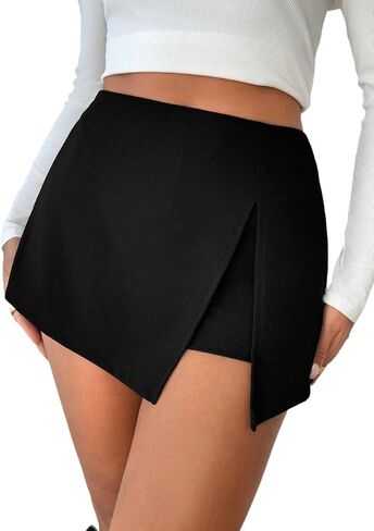 Womens' Solid Regular Fit Skort, Casual Short Pants for Women in Saudi Arabia