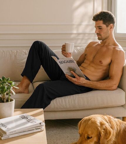 DAVID ARCHY Mens Pajama Pants, Soft Lightweight Sleep Pants, Comfy Lounge Pajama Bottoms with Pockets and Button Fly, 2 Pack in Saudi Arabia