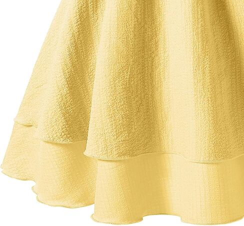 Girl's Smocked Ruched A Line Swing Dress Teens Layered Tie Shoulder Flowy Dress Kids Summer Spaghetti Strap Beach Skirts in Saudi Arabia