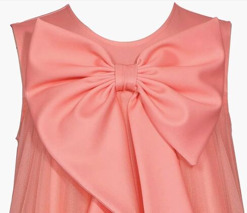 Bonnie Jean Girls Size 7-16 Bow Front Mesh Overlay Shift Dress in Kuwait