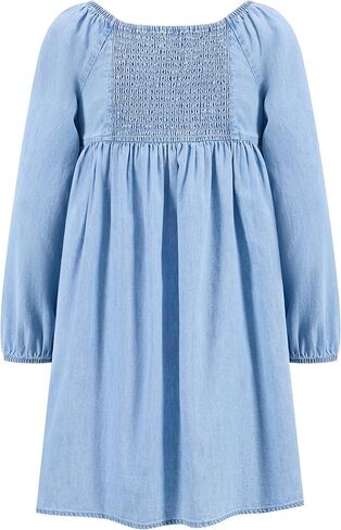 Roxy Girls Lightweight Denim Long Sleeve Dress, Stylish & Comfortable, Casual Fit in Saudi Arabia