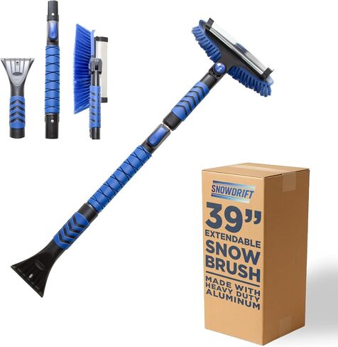 SNOWDRIFT 39" Ice Scrapers for Car Windshield | Snow Brush for Car | Extendable Car Snow Brush and Detachable Ice Scraper | Snow Remover for Cars, SUVs, & Trucks | 180 Degree Rotating Winter Brush in Saudi Arabia