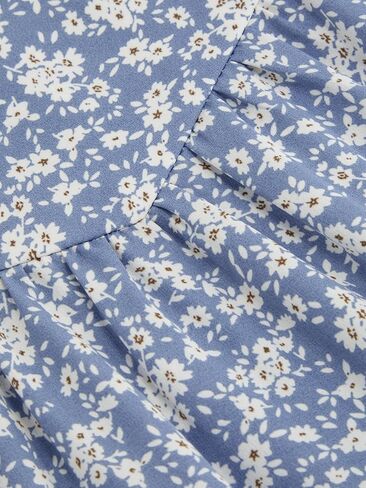 تنانير CIDER للنساء تنورة طويلة مطبوعة بالورود تنورة بوهيمية واسعة بخصر متوسط ​​وكشكشة تنورة طويلة إغلاق بالسحب in Kuwait