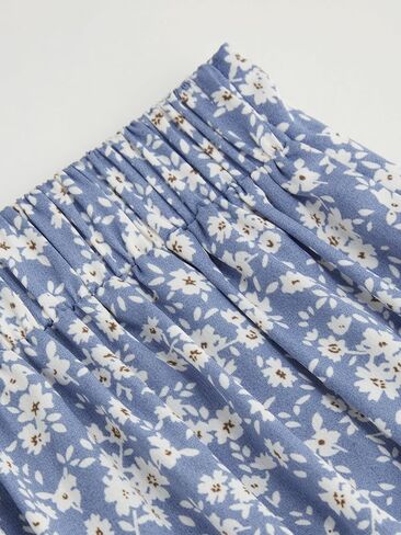 تنانير CIDER للنساء تنورة طويلة مطبوعة بالورود تنورة بوهيمية واسعة بخصر متوسط ​​وكشكشة تنورة طويلة إغلاق بالسحب in Kuwait