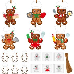 Epakh 24 مجموعات ثلج الحرفية عدة المناديل الورقية علامة الحرفية الشتاء ثلج عيد الميلاد الحرفية جعل شجرة عيد الميلاد الخاصة بك زخرفة معلقة لقضاء عطلة DIY حزب الأنشطة المنزلية in Kuwait