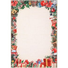 Christmas Santa Claus Area Rug,8x10 Large Rugs for Living Room Washable,Bedroom Throw Mats Non Slip,Soft Low Pile Floor Carpet for Kitchen Dining Room Christmas Decorations in Kuwait