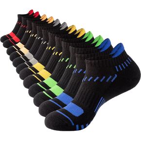 6 Pairs Mens Running Socks Breathable Mesh-hole Cushioned Socks for Men Size 10-13 13-15 in Saudi Arabia