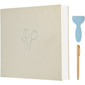 Self Adhesive Photo Album with 60 Pages – Picture Album Photos for 4x6 5x7 6x8 3x5 Photos,Faux Leather Cover Scrapbook Gift with Pen & Tools for Wedding,Baby,Family,Travel Memories in Saudi Arabia