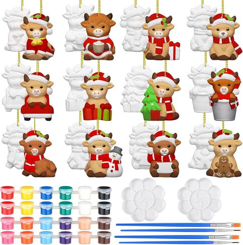 Suzile 24 Pcs Valentine's Day Ceramics to Paint Ceramic Painting Kit Valentine's Day Crafts Ready to Paint Ceramics Ornaments Crafts for Adults Party Favor in Saudi Arabia