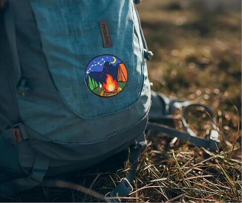 PatchClub Camping Patch Campfire Fire Mountain Adventure Outdoors, 3 inches - Colorful Embroidered Cool Iron On/Sew On Patches (Campfire) in Kuwait