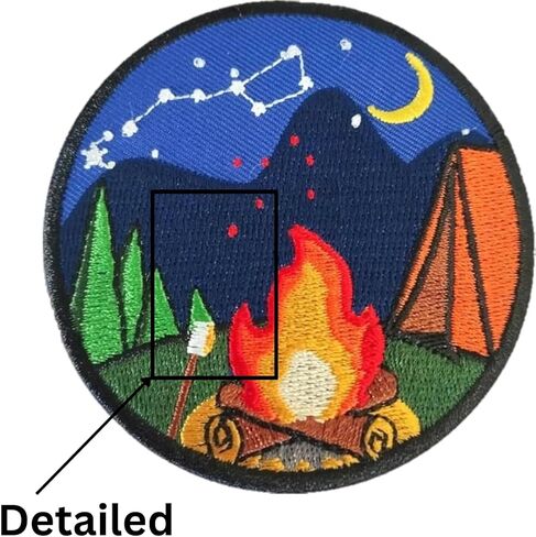 PatchClub Camping Patch Campfire Fire Mountain Adventure Outdoors, 3 inches - Colorful Embroidered Cool Iron On/Sew On Patches (Campfire) in Kuwait