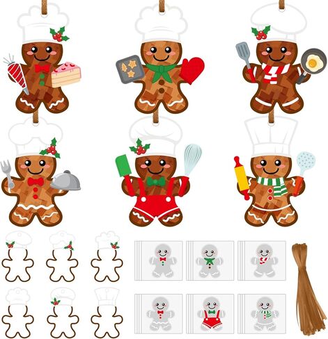 Epakh 24 مجموعات ثلج الحرفية عدة المناديل الورقية علامة الحرفية الشتاء ثلج عيد الميلاد الحرفية جعل شجرة عيد الميلاد الخاصة بك زخرفة معلقة لقضاء عطلة DIY حزب الأنشطة المنزلية in Kuwait