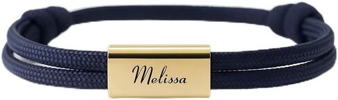 Personalized Couple Bracelets Set of 2 – Adjustable Rope Bracelets with Custom Engraving, Stainless Steel & 18K Gold Plated, Anniversary & Valentine’s Gift in Saudi Arabia