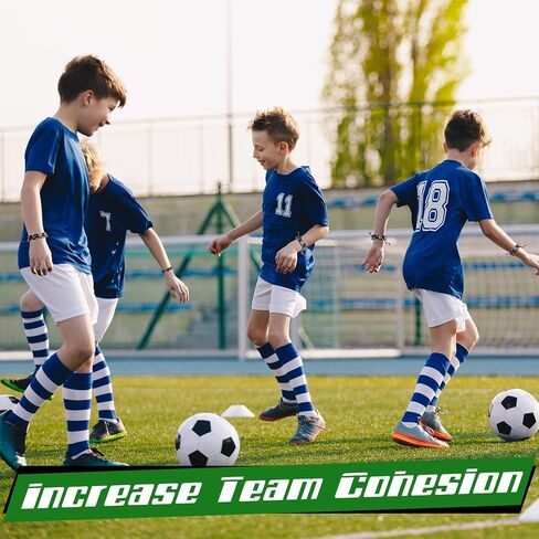 24 Pcs Soccer Bracelet for Boys Adjustable Handmade Braided Bracelet Wristbands Inspirational Sport Accessories Boy Soccer Party Favors for Teams Player Gift Birthday Jewelry Accessories in Saudi Arabia