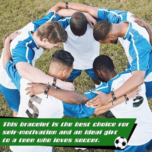 24 Pcs Soccer Bracelet for Boys Adjustable Handmade Braided Bracelet Wristbands Inspirational Sport Accessories Boy Soccer Party Favors for Teams Player Gift Birthday Jewelry Accessories in Saudi Arabia