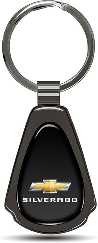 for Chevrolet Silverado Black Dome Metal Teardrop Key Chain in Saudi Arabia