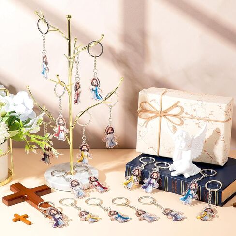 100 Pcs Mini Jesus Keychains Bulk Acrylic Jesus Christian Keychains Small Religious Keyrings for Women Men Church Events Sunday School Halloween Christian Party Favors Baptism Gift in Saudi Arabia