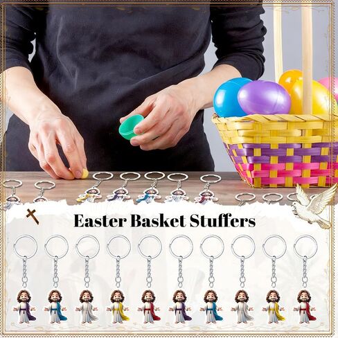 100 Pcs Mini Jesus Keychains Bulk Acrylic Jesus Christian Keychains Small Religious Keyrings for Women Men Church Events Sunday School Halloween Christian Party Favors Baptism Gift in Saudi Arabia