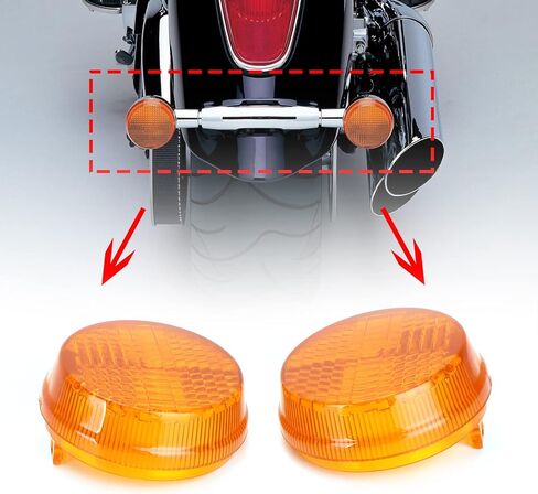 Areyourshop 2 قطعة غطاء عدسات ضوء إشارة الانعطاف fitf لـ Kawasaki Vulcan 2000/1600 Classic، لـ Kawasaki Nomad 1600 2005 in Kuwait