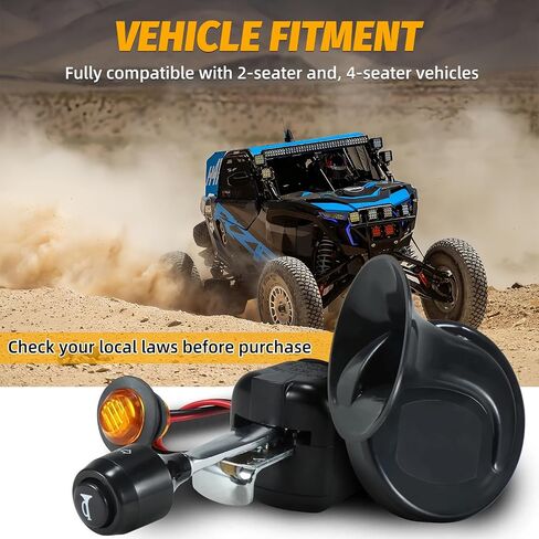 UTV Turn Signal Kit with Column Turn Switch, 12V Horn with Button, Street Legal with Hazard, Amber LED Blinker Kit Compatible with Polaris, Kawasaki, Can-Am, Pioneer, Talon, Arctic Cat, CFMOTO in Saudi Arabia