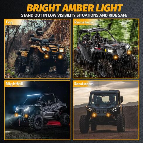 UTV Turn Signal Kit with Column Turn Switch, 12V Horn with Button, Street Legal with Hazard, Amber LED Blinker Kit Compatible with Polaris, Kawasaki, Can-Am, Pioneer, Talon, Arctic Cat, CFMOTO in Saudi Arabia