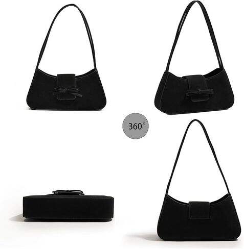 Small Shoulder Bags for Women Suede Handbag Cute Bow Purse Y2K Suede Hobo Handbag Clutch Underarm Purse in Saudi Arabia
