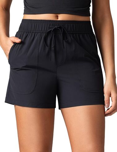 Colorfulkoala Womens Mid-Rise Casual Shorts with Adjustable Waistband 4 Pockets 3.5" Inseam for Lounge Running Strolling in Saudi Arabia