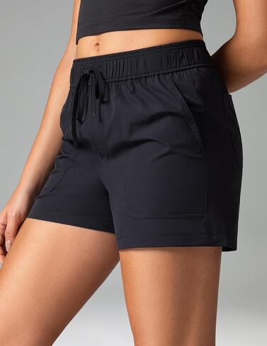 Colorfulkoala Womens Mid-Rise Casual Shorts with Adjustable Waistband 4 Pockets 3.5" Inseam for Lounge Running Strolling in Saudi Arabia