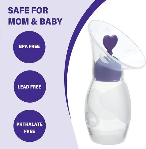 مضخة الثدي اليدوية أمبليم | جامع سيليكون من الدرجة الغذائية من الجيل الثاني للأمهات المرضعات مع 4 سدادات حليب | يجب أن تمتلك أساسيات التسجيل لحديثي الولادة والرضع والأطفال | 4 أونصة (أزرق + وردي) in Kuwait