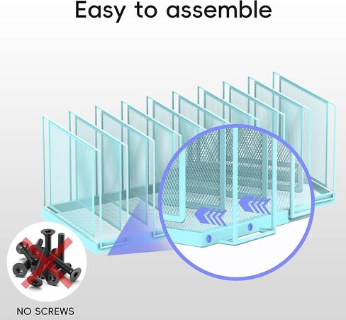 فارز ملفات سطح المكتب المائل، مجلد ملفات عمودي مكون من 5 أقسام، منظم فارز البريد لحاملي الملفات، منظم ملفات معدني، منظم مجلد ملفات سطح المكتب للفصول الدراسية المكتبية، أسود in Kuwait