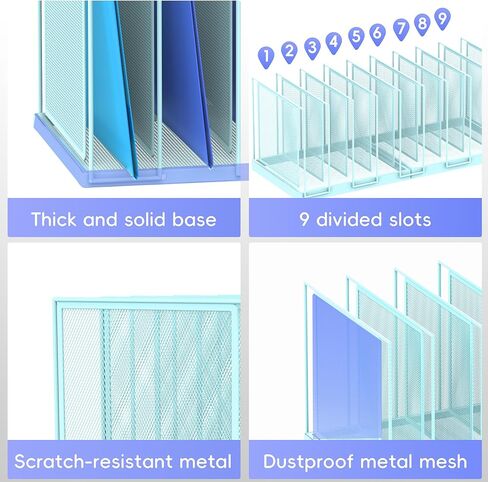 فارز ملفات سطح المكتب المائل، مجلد ملفات عمودي مكون من 5 أقسام، منظم فارز البريد لحاملي الملفات، منظم ملفات معدني، منظم مجلد ملفات سطح المكتب للفصول الدراسية المكتبية، أسود in Kuwait
